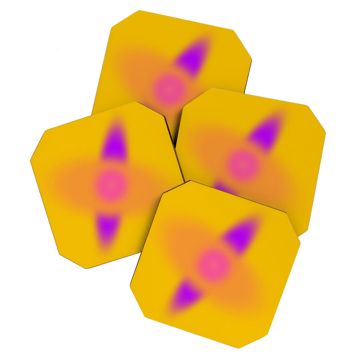 Fuzzy Lights Modern Abastract Illustration  Coaster Gallery Image 1