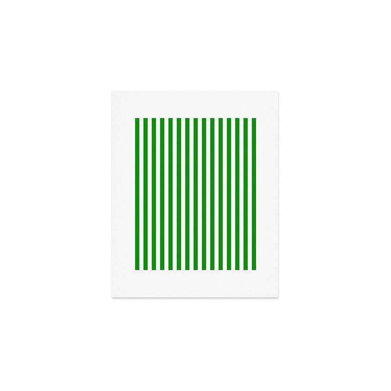 Green and White Stripes Pattern Art Print Gallery Image 1