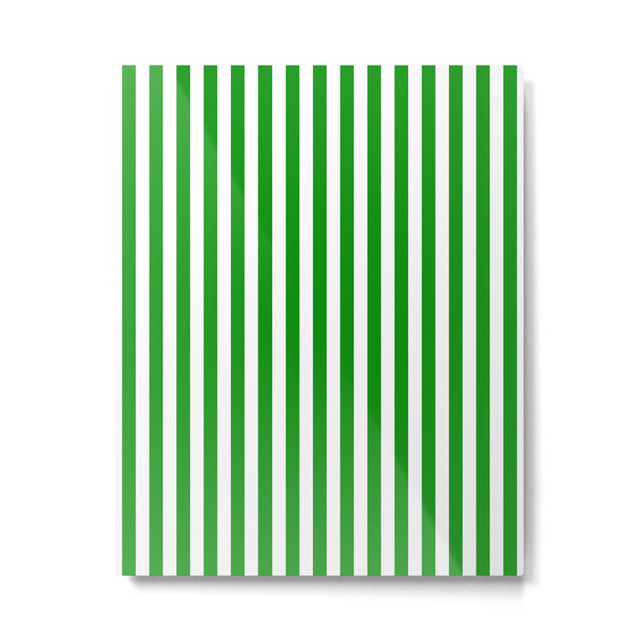 Green and White Stripes Pattern Metal Print Gallery Image 1