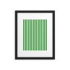 Green and White Stripes Pattern Framed Art Print Gallery Image 6