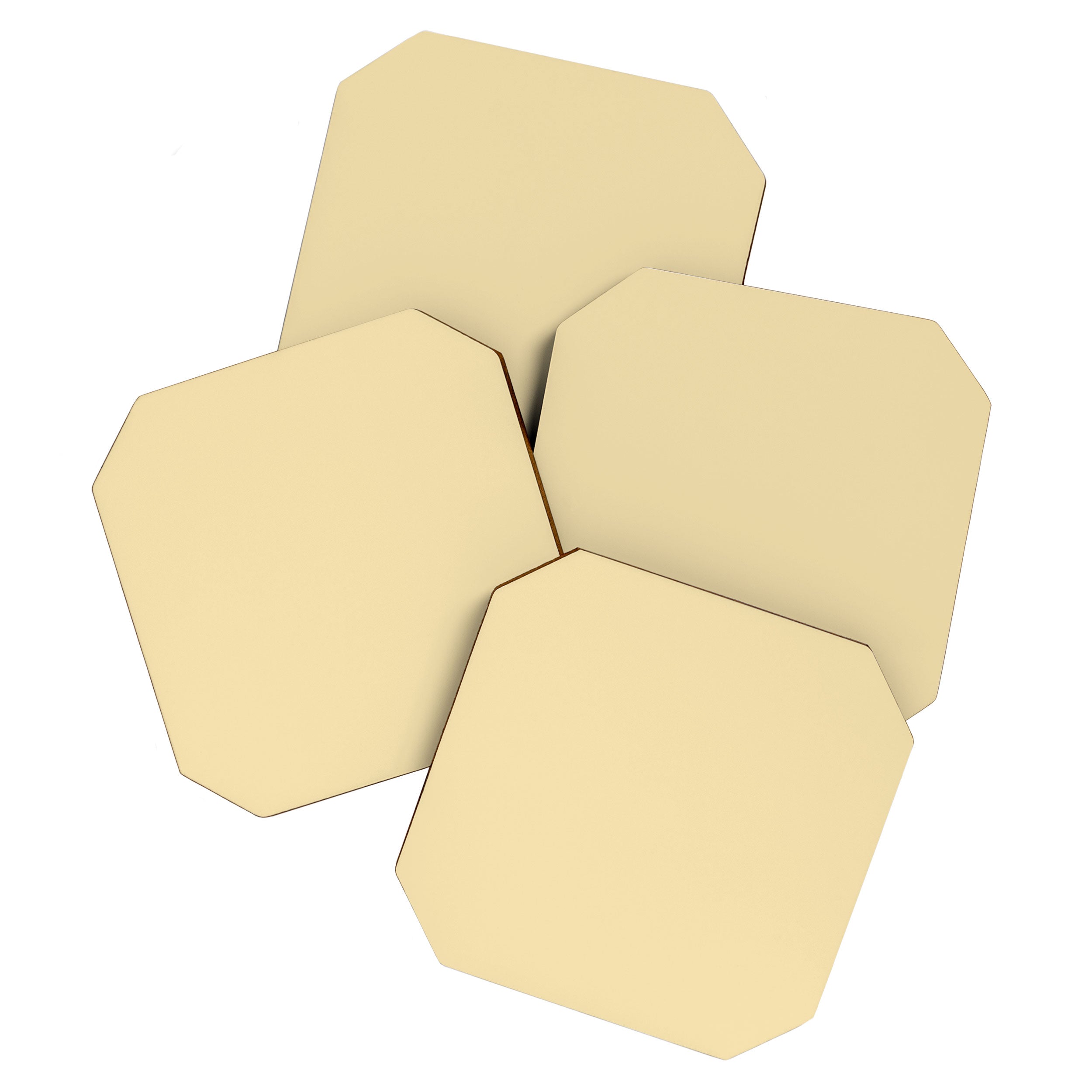 Lantern Light soft pastel creamy yellow solid color modern abstract pattern Coaster Gallery Image 1