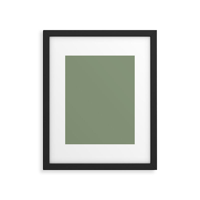 LAUREL TREE SOLID COLOR Plain Muted Green Shade Framed Art Print Gallery Image 6
