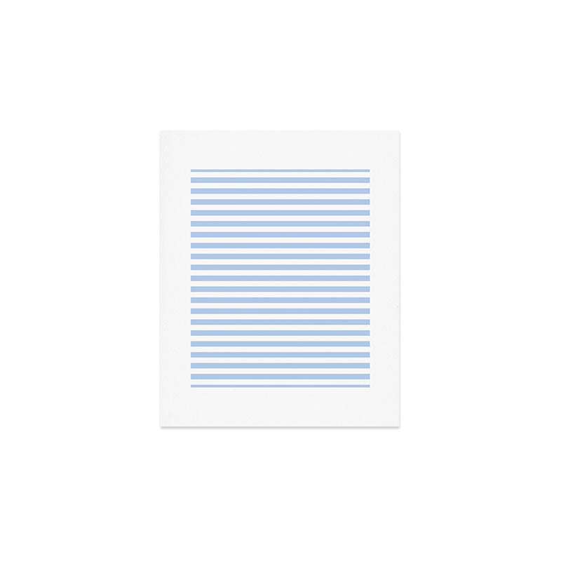 Light Pastel Blue and White Stripes - Classic Striped Pattern Art Print Gallery Image 1