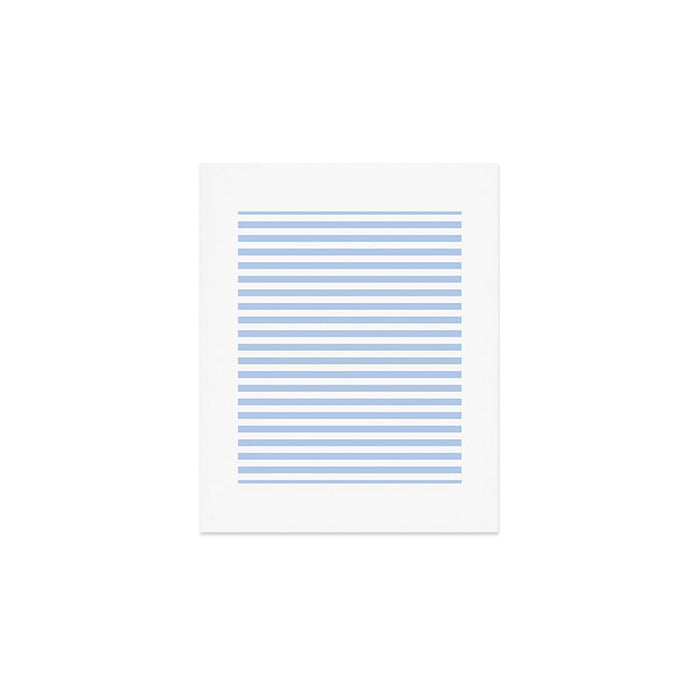 Light Pastel Blue and White Stripes - Classic Striped Pattern Art Print Gallery Image 1