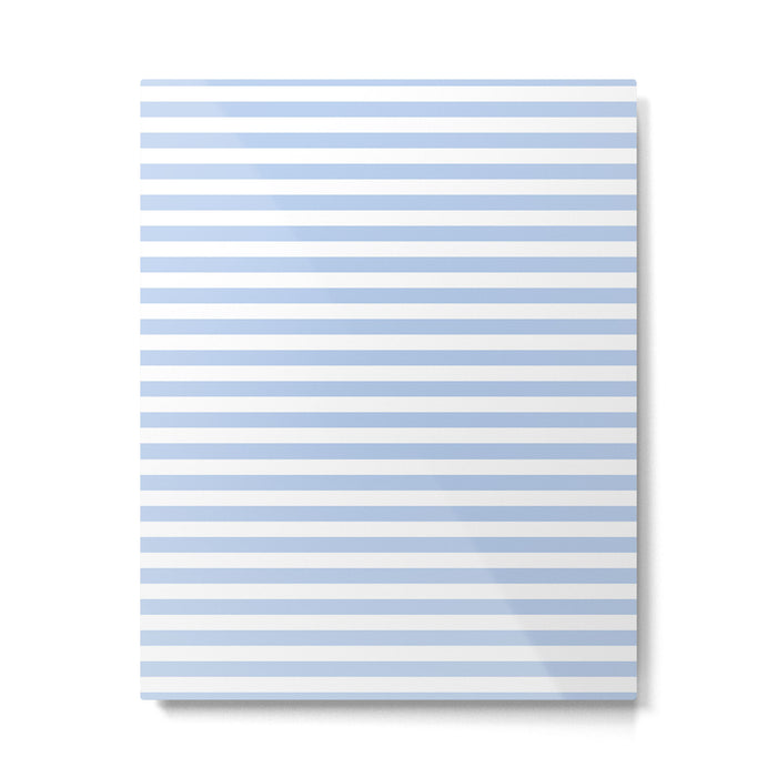 Light Pastel Blue and White Stripes - Classic Striped Pattern Metal Print Gallery Image 1