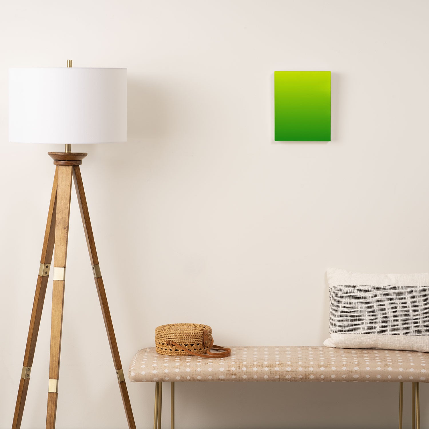 LIME GREEN OMBRE COLOR Canvas Print Gallery Image 2