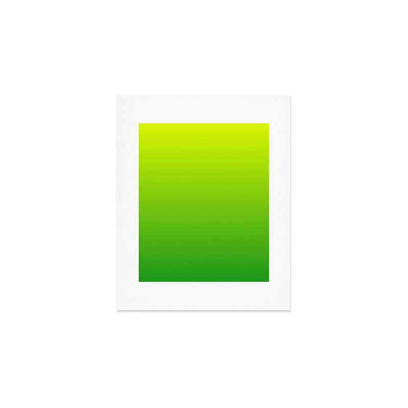 LIME GREEN OMBRE COLOR Art Print Gallery Image 1