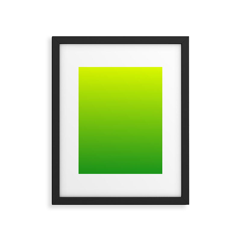 LIME GREEN OMBRE COLOR Framed Art Print Gallery Image 6