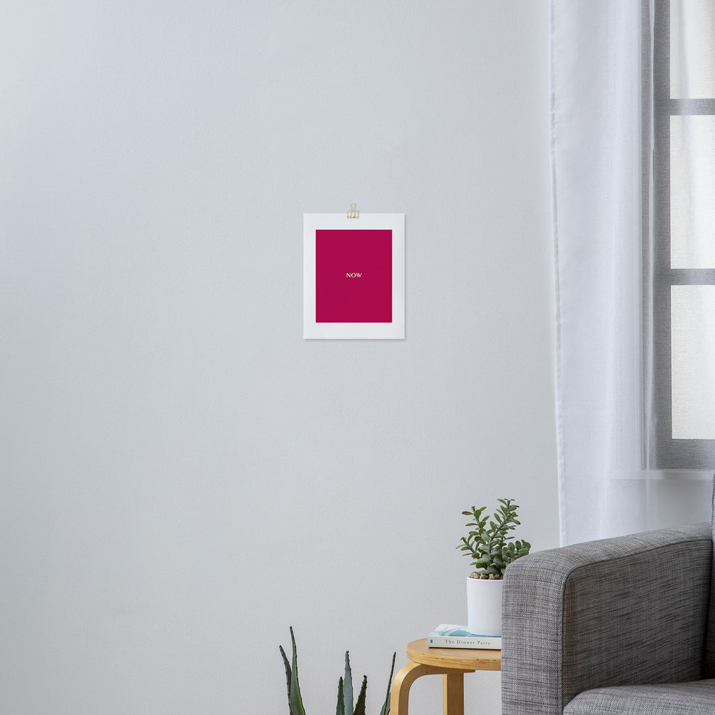 NOW BERRY GLOSS Solid Color Plain Red Shade  and Mindfulness Minimalist Word Art  Art Print Gallery Image 3