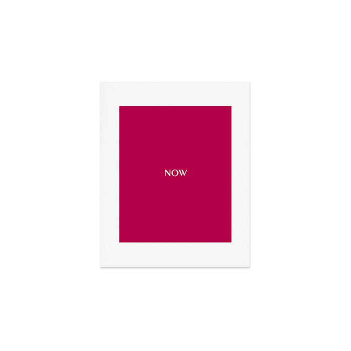 NOW BERRY GLOSS Solid Color Plain Red Shade  and Mindfulness Minimalist Word Art  Art Print Gallery Image 1