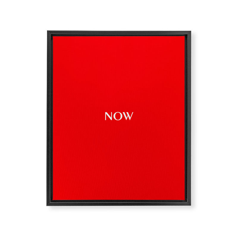 NOW BRIGHT RED SOLID COLOR Framed Canvas Print Gallery Image 8