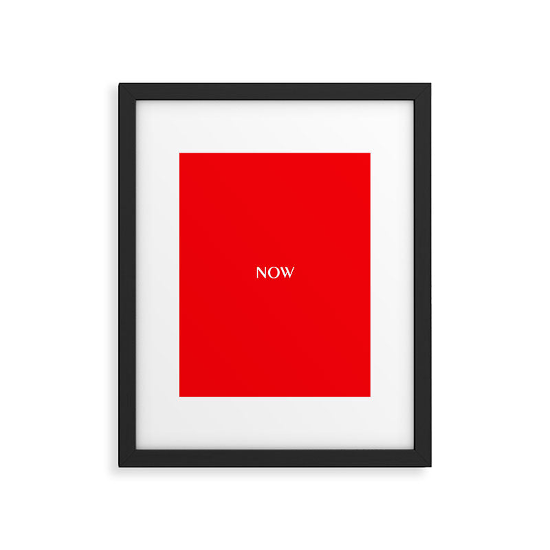 NOW BRIGHT RED SOLID COLOR Framed Art Print Gallery Image 6
