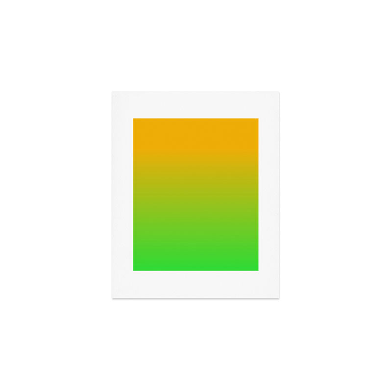 Ombre Color Orange Green Shade  Art Print Gallery Image 1