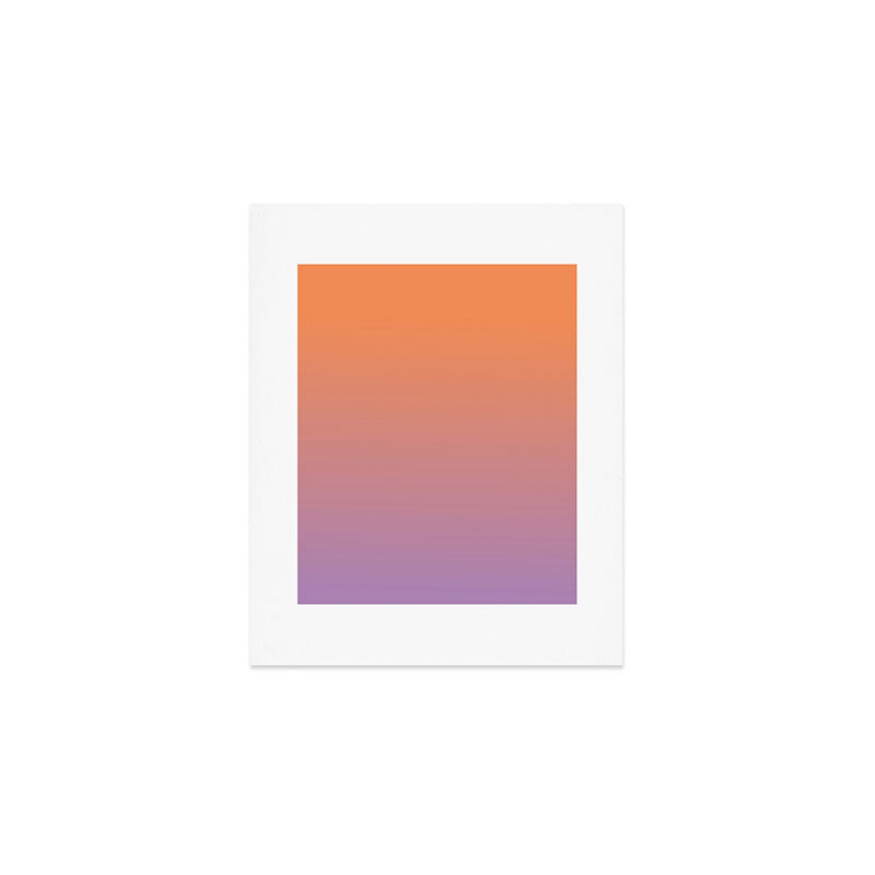 OMBRE ORANGE PURPLE PASTEL COLOR Art Print Gallery Image 1