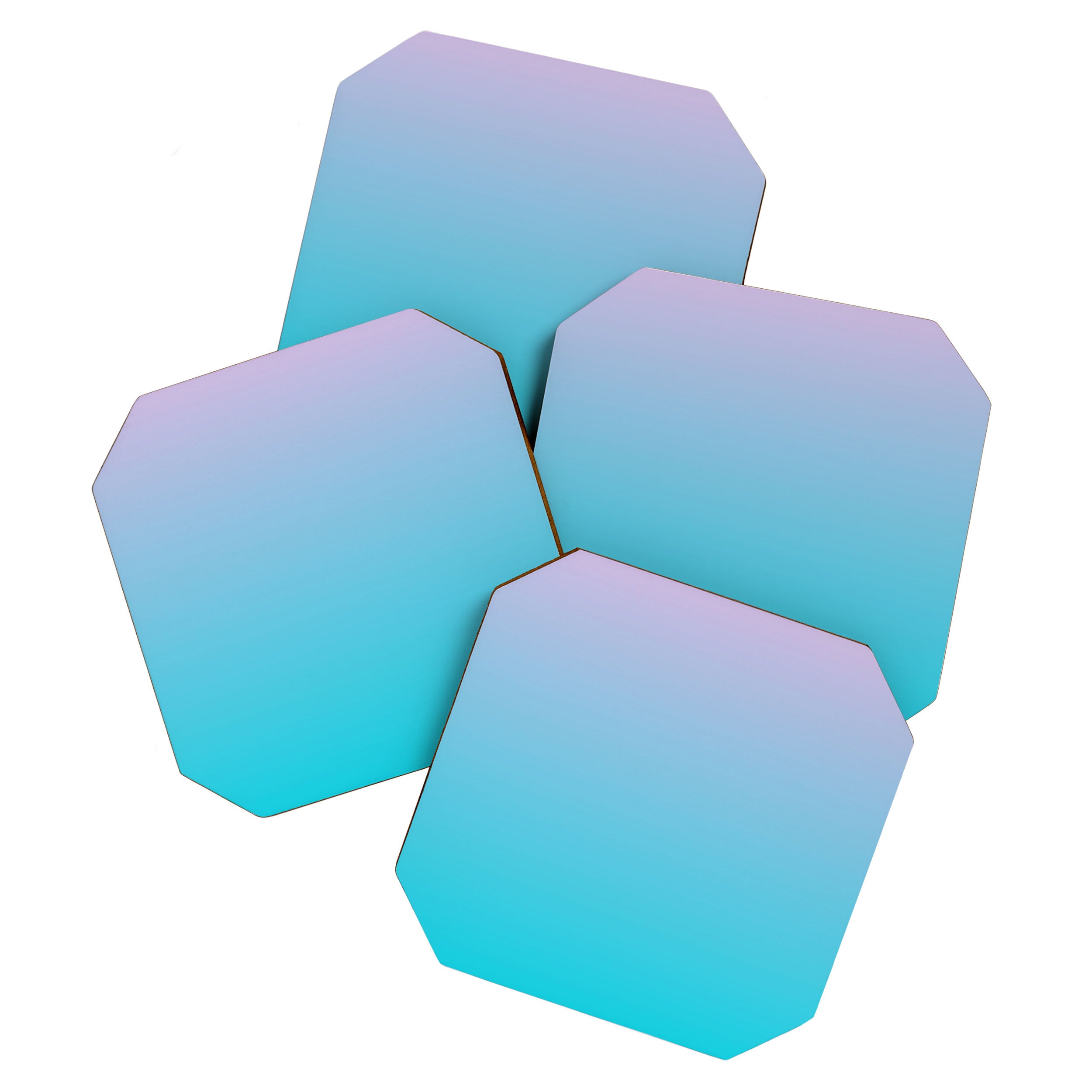 Pink Dawn over the Ocean Ombre Color Dazzling Pink and Teal Blue Shade Gradient  Coaster Gallery Image 1