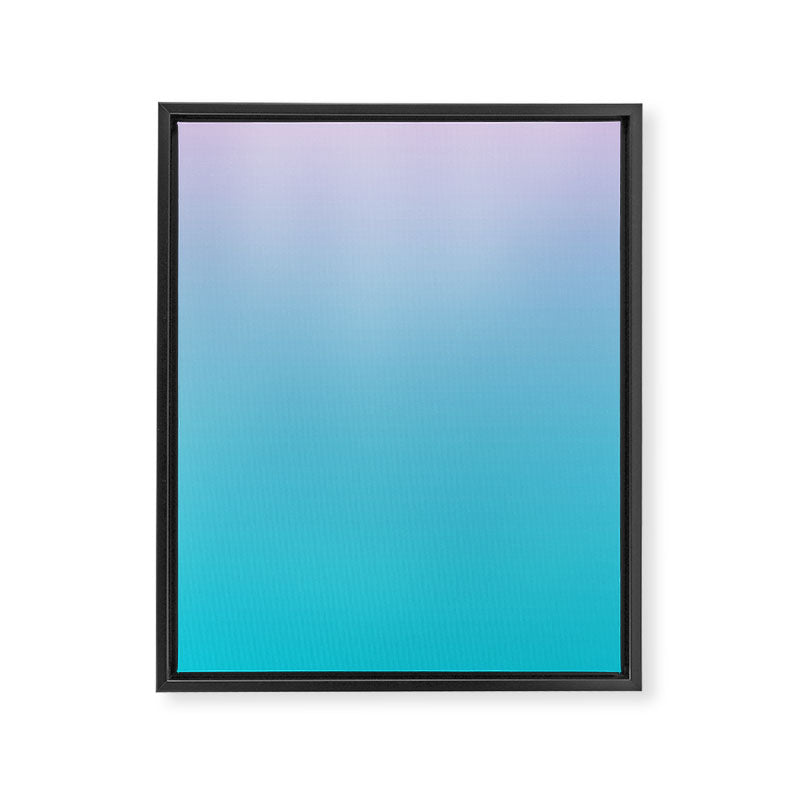 Pink Dawn over the Ocean Ombre Color Dazzling Pink and Teal Blue Shade Gradient  Framed Canvas Print Gallery Image 8