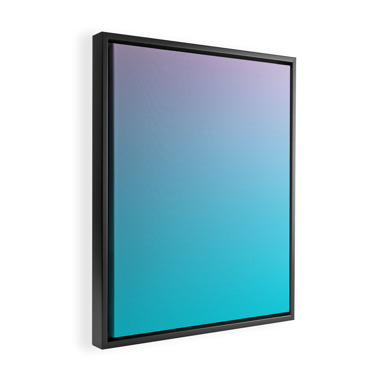 Pink Dawn over the Ocean Ombre Color Dazzling Pink and Teal Blue Shade Gradient  Framed Canvas Print Gallery Image 2