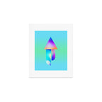 Space Ship Vibrant Blue-Green Colors Minimalist Modern Abstract Illustration  Art Print Gallery Image 1