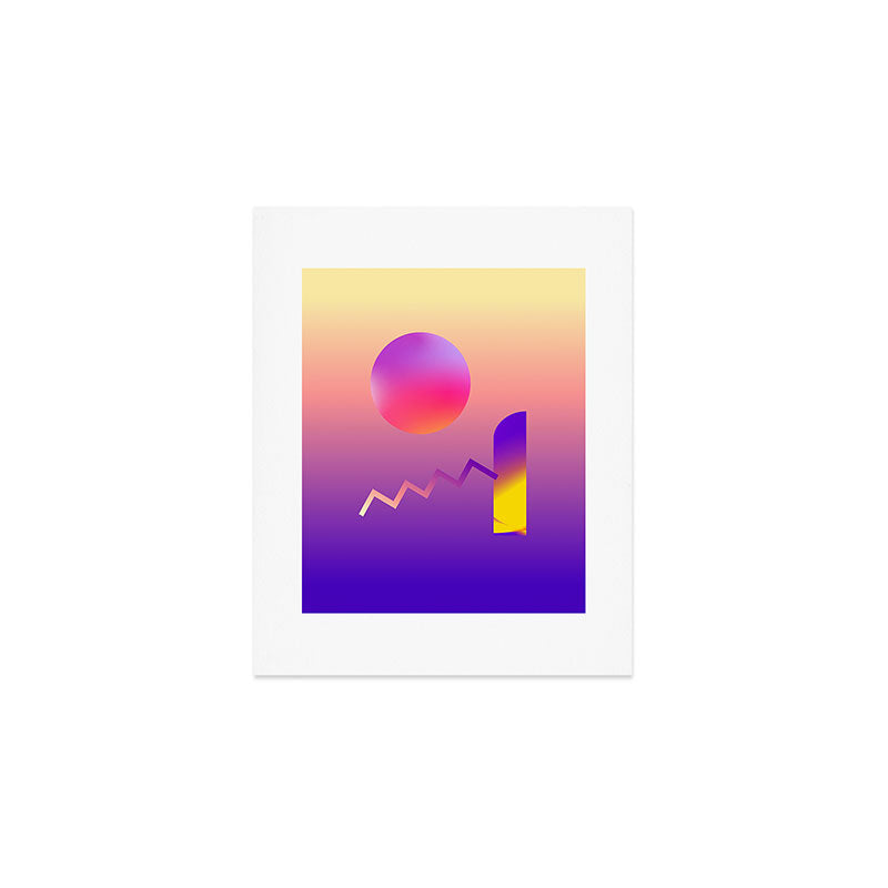 The Cosmic Playground Ombre Color Minimalist Surreal Abstract Illustration Art Print Gallery Image 1