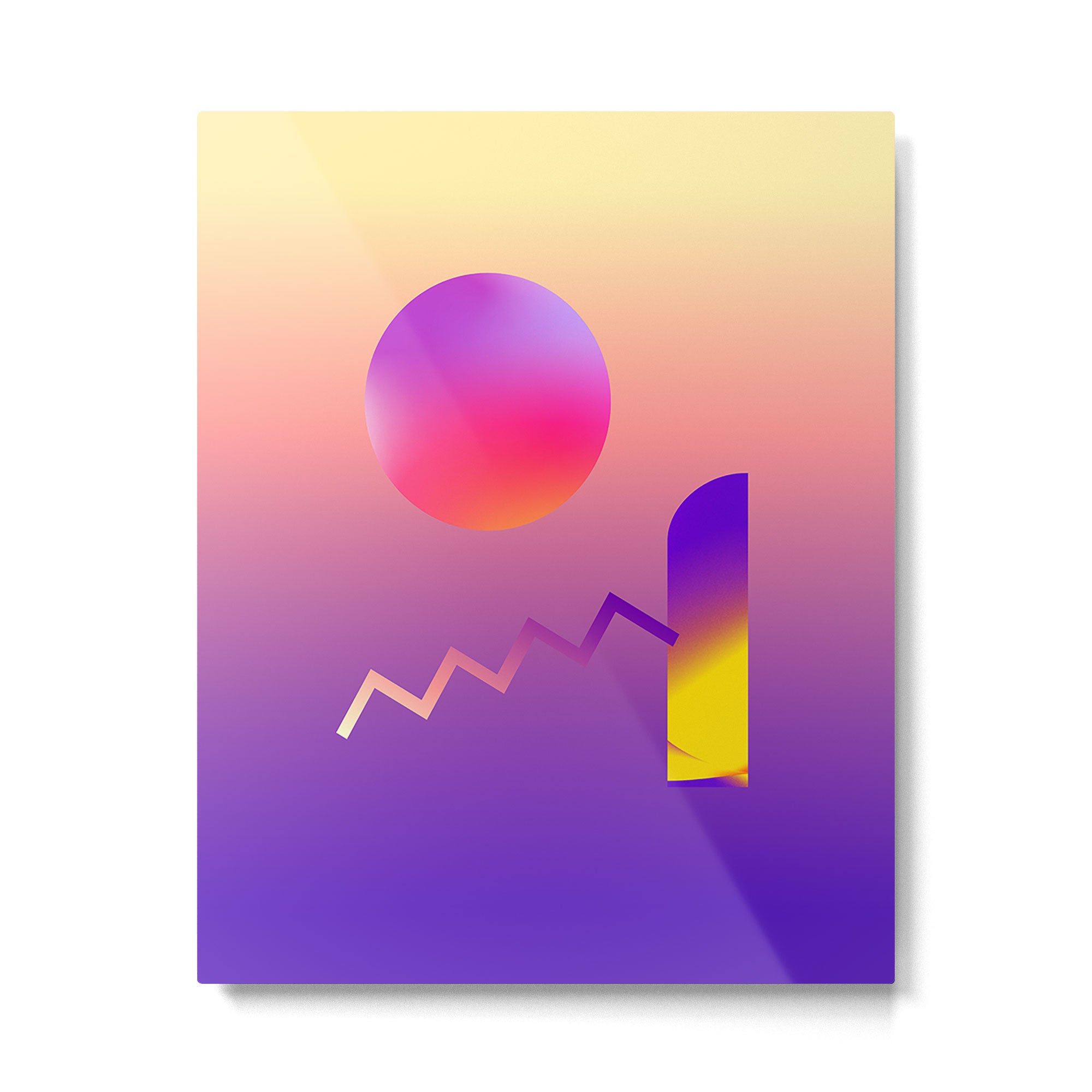 The Cosmic Playground Ombre Color Minimalist Surreal Abstract Illustration Metal Print Gallery Image 6