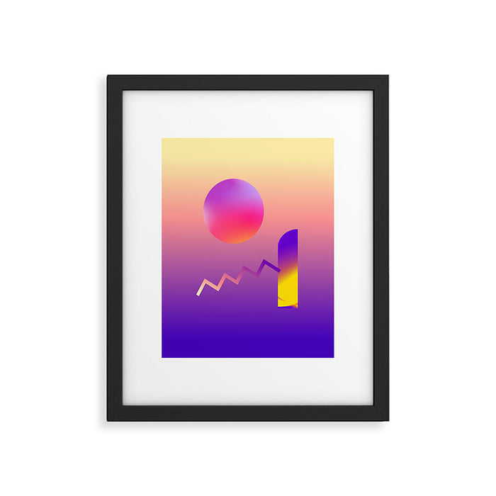 The Cosmic Playground Ombre Color Minimalist Surreal Abstract Illustration Framed Art Print Gallery Image 1