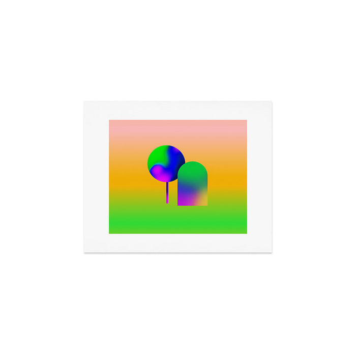Tuscan  Landscape - Ombre Colors Minimalist Modern Abstract Iluustration  Art Print Gallery Image 1