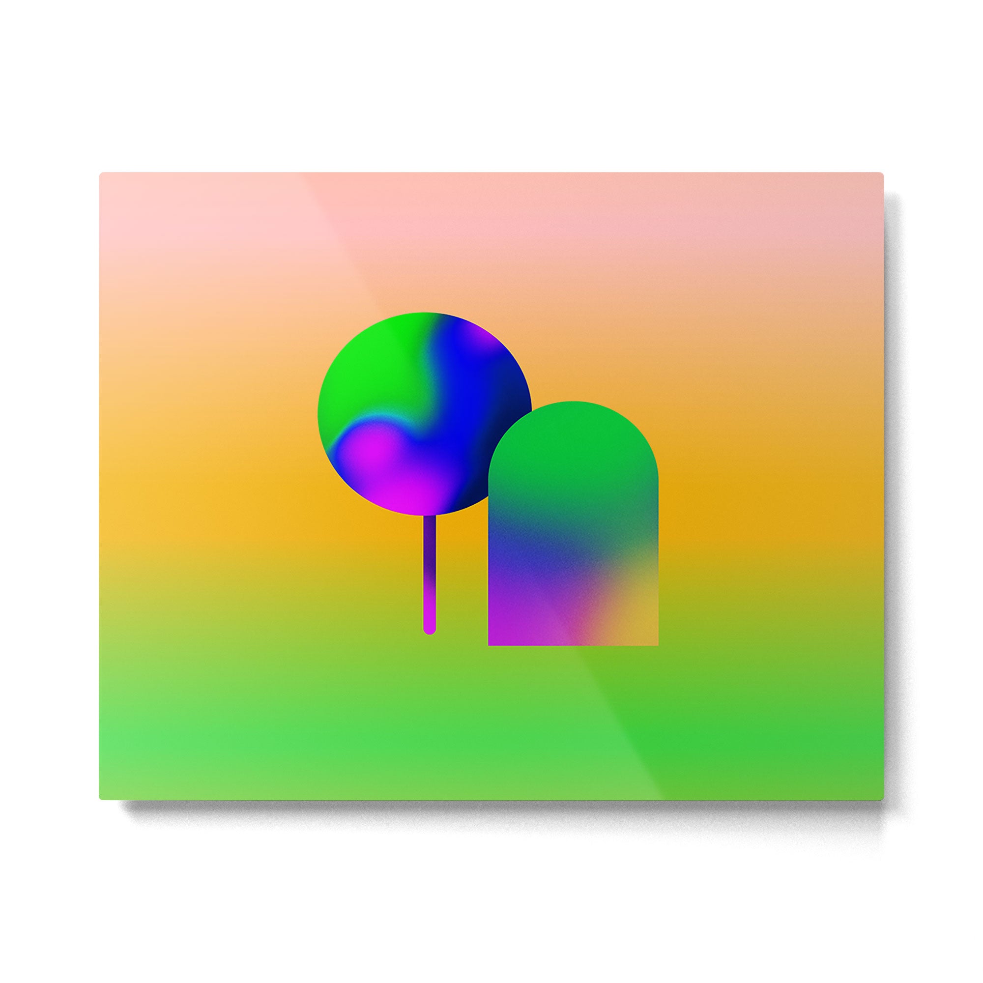 Tuscan  Landscape - Ombre Colors Minimalist Modern Abstract Iluustration  Metal Print Gallery Image 6