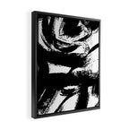 Black and White Brush Stroke Abstract Framed Canvas Print Gallery Image 2