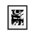 Black and White Brush Stroke Abstract Framed Art Print Gallery Image 5