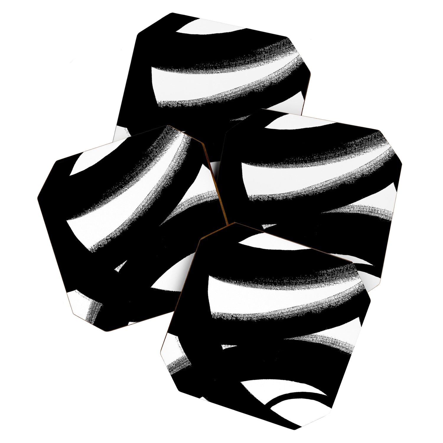 Brush Stroke â Black Abstract Coaster Gallery Image 1