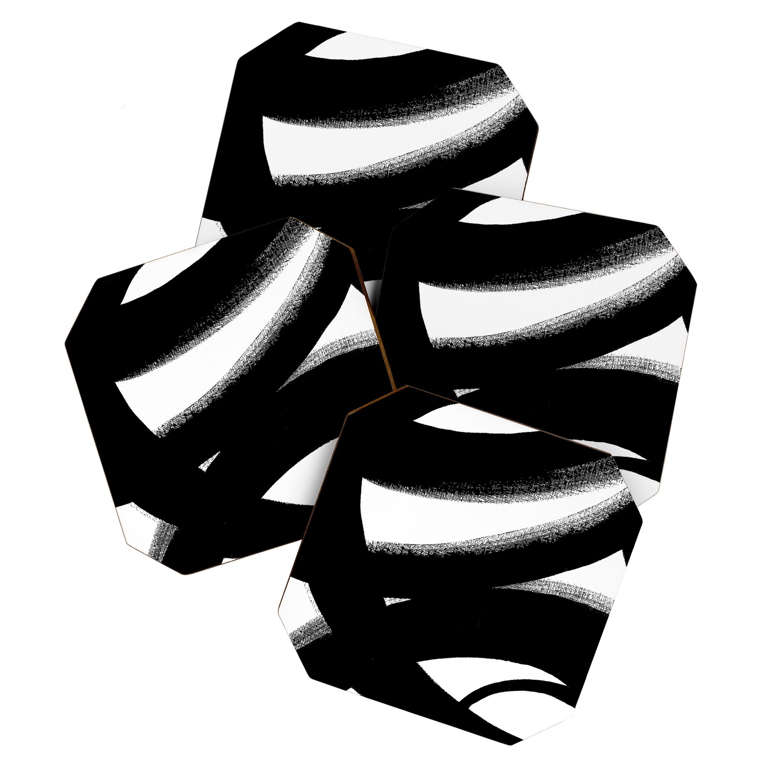 Brush Stroke â Black Abstract Coaster Gallery Image 1