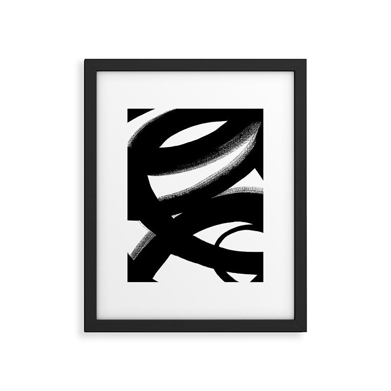 Brush Stroke â Black Abstract Framed Art Print Gallery Image 5