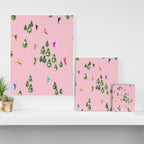 Pink retro skiers illustration - Aerial skiers Canvas Print Gallery Image 3