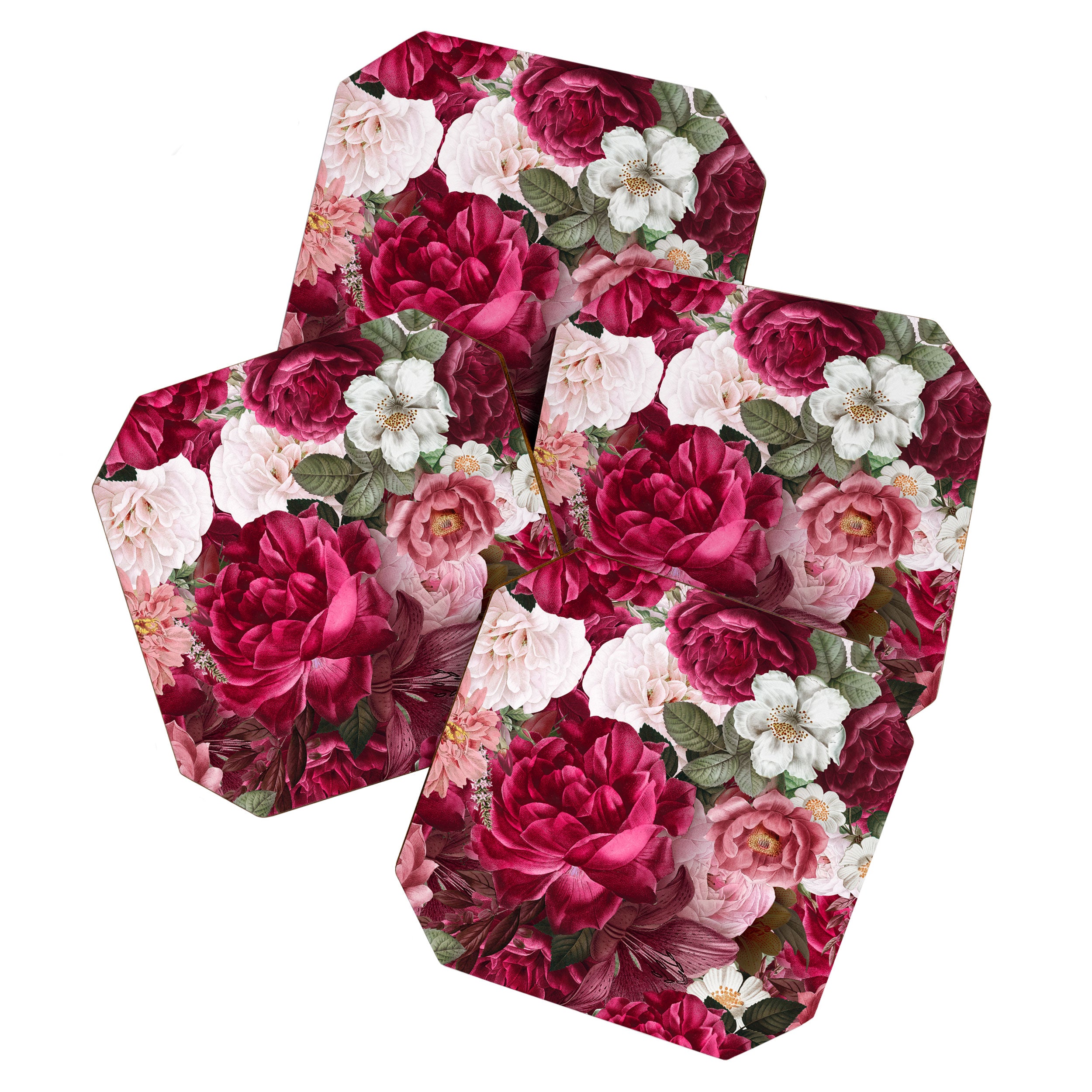 Antique Floral Colorful Pattern Coaster Gallery Image 1
