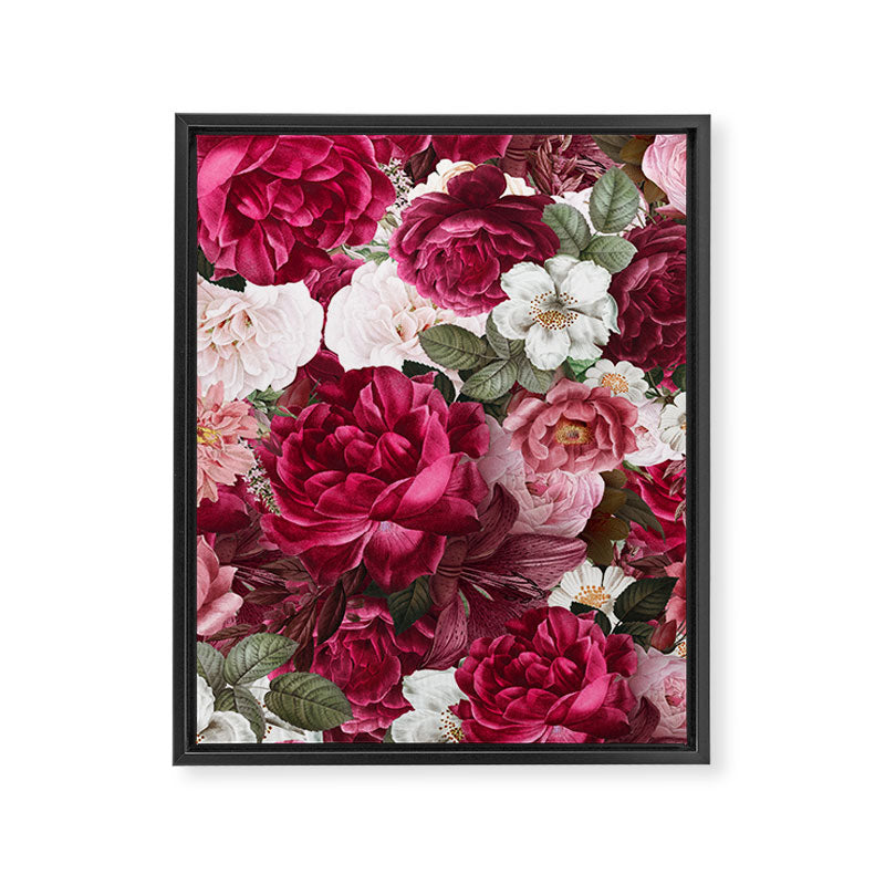 Antique Floral Colorful Pattern Framed Canvas Print Gallery Image 6