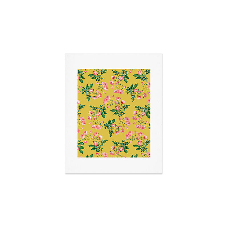 Antique Roses Floral Pattern Art Print Gallery Image 1