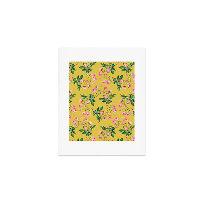 Antique Roses Floral Pattern Art Print Gallery Image 1