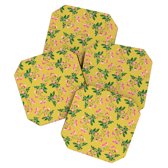Antique Roses Floral Pattern Coaster Gallery Image 1