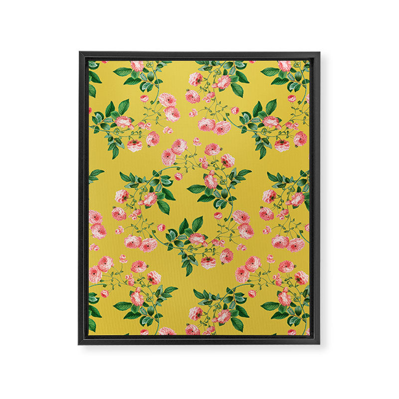 Antique Roses Floral Pattern Framed Canvas Print Gallery Image 8