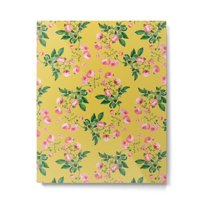 Antique Roses Floral Pattern Metal Print Gallery Image 1