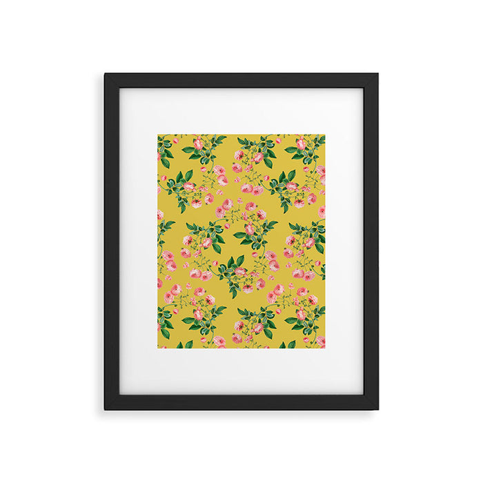 Antique Roses Floral Pattern Framed Art Print Gallery Image 1
