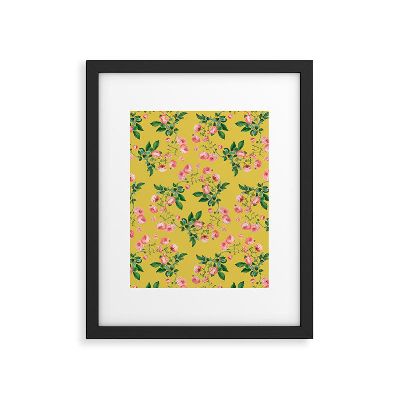 Antique Roses Floral Pattern Framed Art Print Gallery Image 6