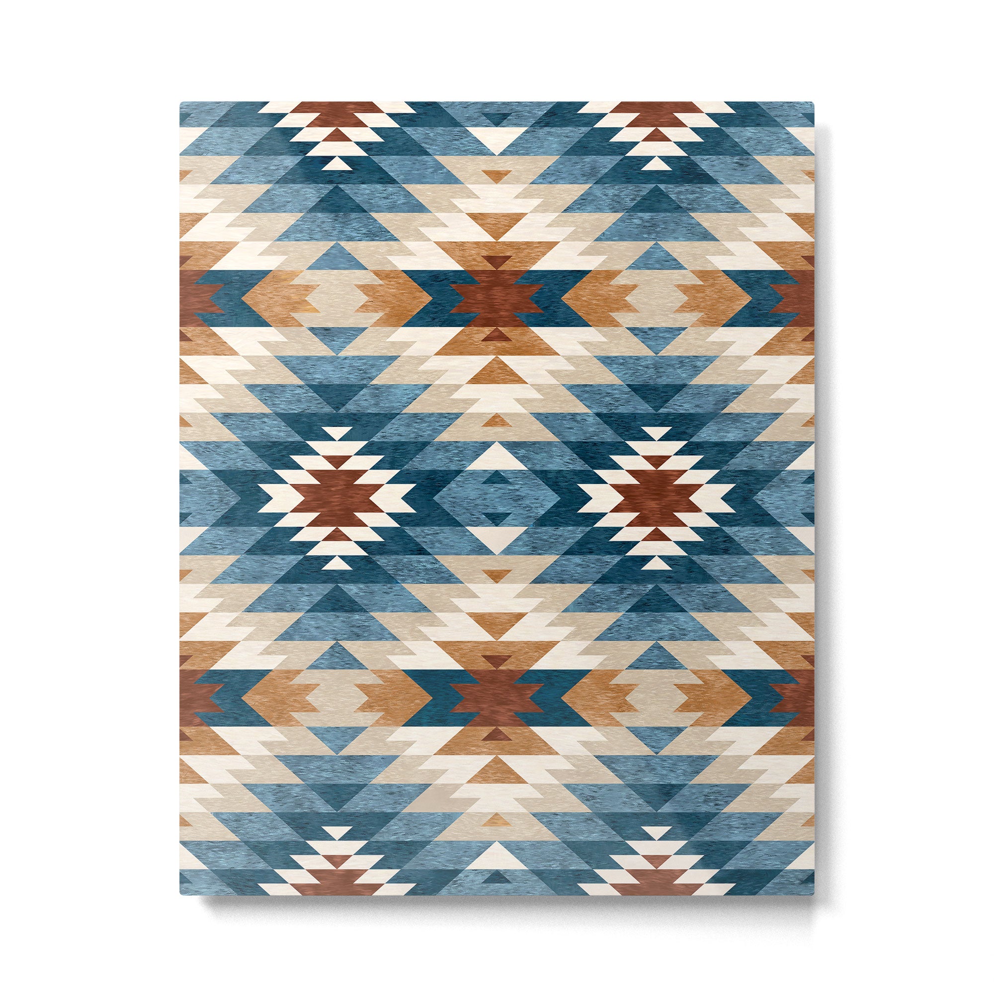 Aztec Pattern Blue Colors Metal Print Gallery Image 6