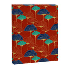 Gingko Biloba Leaves Abstract Pattern (red Background) Canvas Print Gallery Image 8