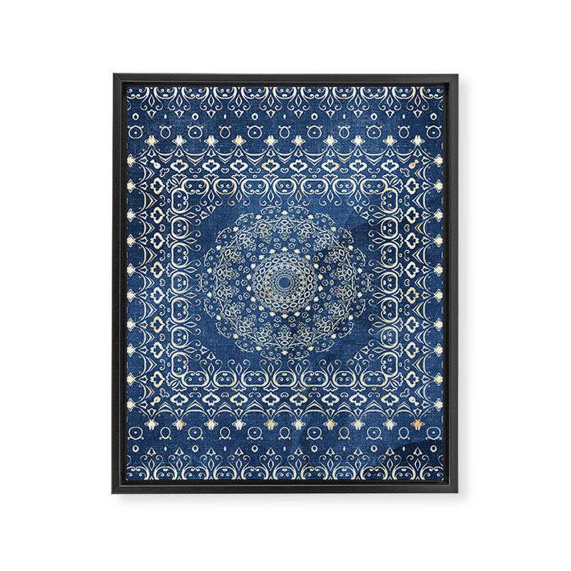 Old Bookshop Magic Mandala in Blue Framed Canvas Print Gallery Image 8