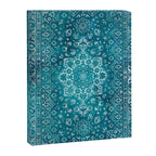 PERSIAN CARPET MONOCHROME TEAL HEAVY DISTRESSED Canvas Print Gallery Image 8