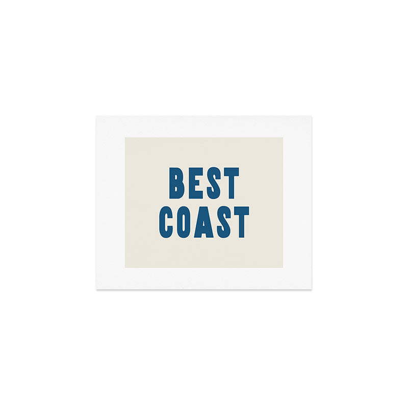 Best Coast - Navy Blue and Beige Typography Art Print Gallery Image 1