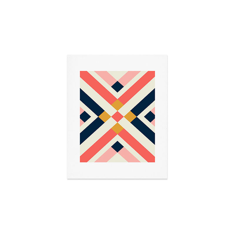 Bold Geometric Quilt Block Art Print Gallery Image 1