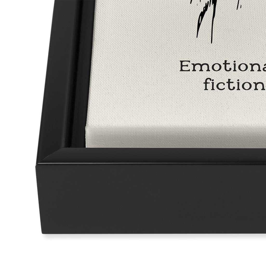 Book Lover Funny Quote - Vintage Illustration, Emotionally Attached to Fictional Characters Framed Canvas Print Gallery Image 3