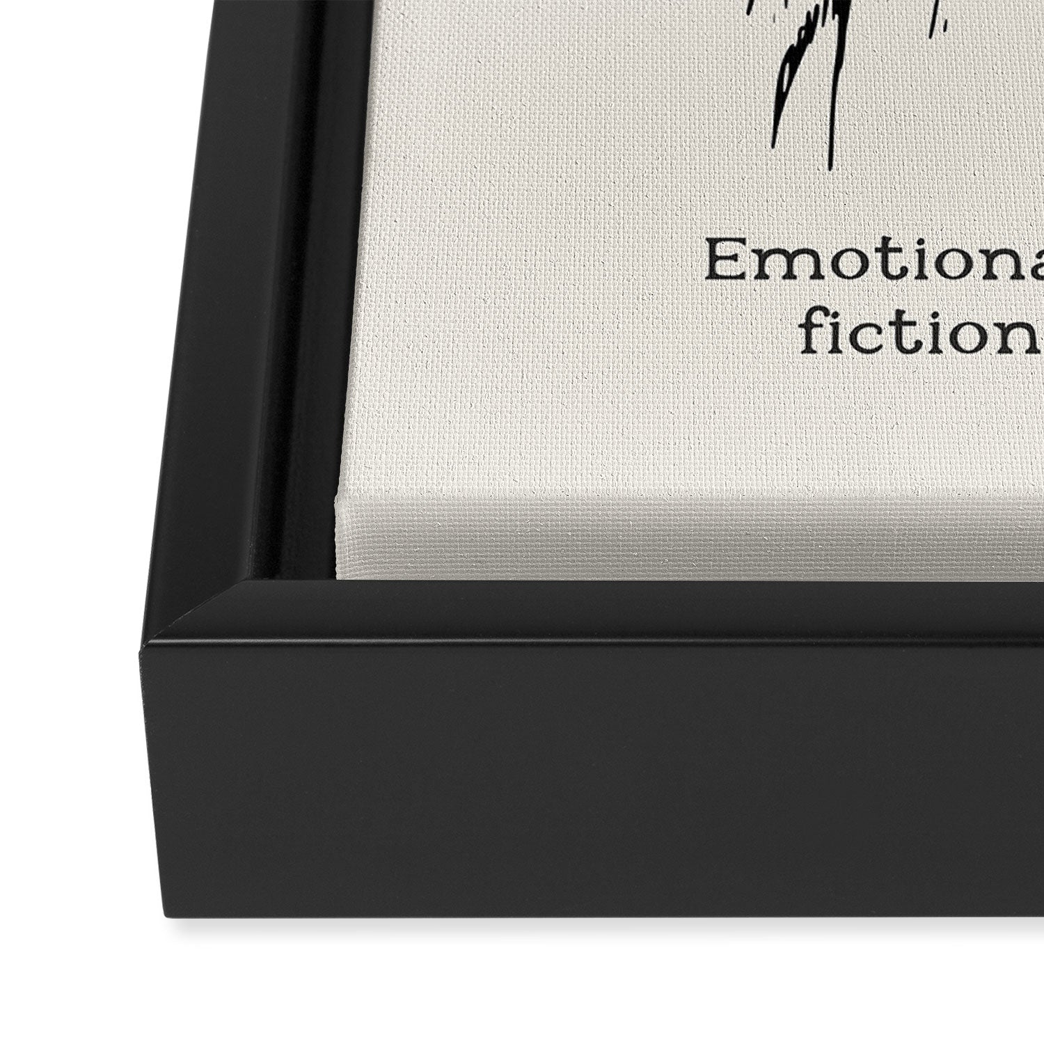 Book Lover Funny Quote - Vintage Illustration, Emotionally Attached to Fictional Characters Framed Canvas Print Gallery Image 3